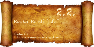 Roska Renátó névjegykártya